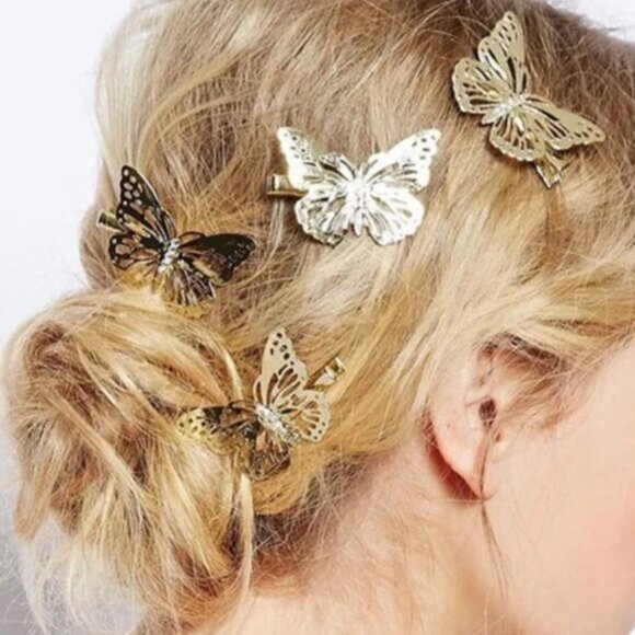 Anthropologie Accessories - ✨Gold Butterfly Hair Clip Set ✨